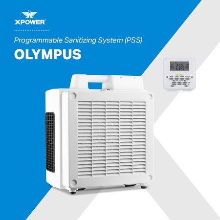 XPOWER XPOWER’s Olympus Programmable Sanitizing Systemis anautomatic, overnight solution for maintainingclean, healthy, and odor-free indoor air. PSS1